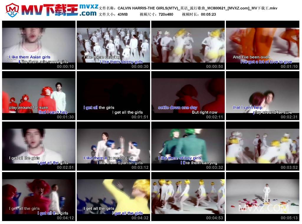 CALVIN HARRIS-THE GIRLS(MTV)_英语_流行歌曲_MC800621